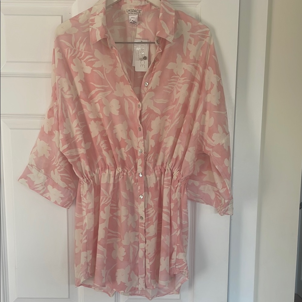L*Space Light Pink Floral Pacifica Tunic